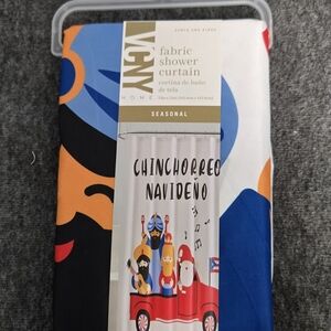 VCNY Home Fabric Shower Curtain Santa And 3 Kings